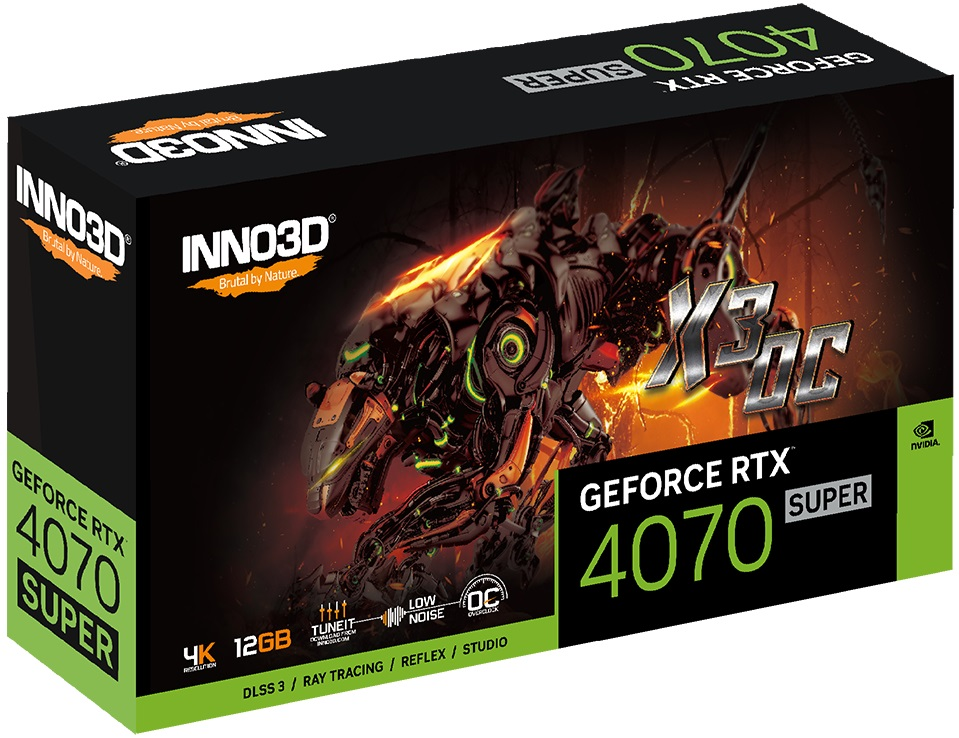 Видеокарта INNO3D GeForce RTX 4070 Super 12GB GDDR6X X3 OC (N407S3-126XX-186162L) фото 3