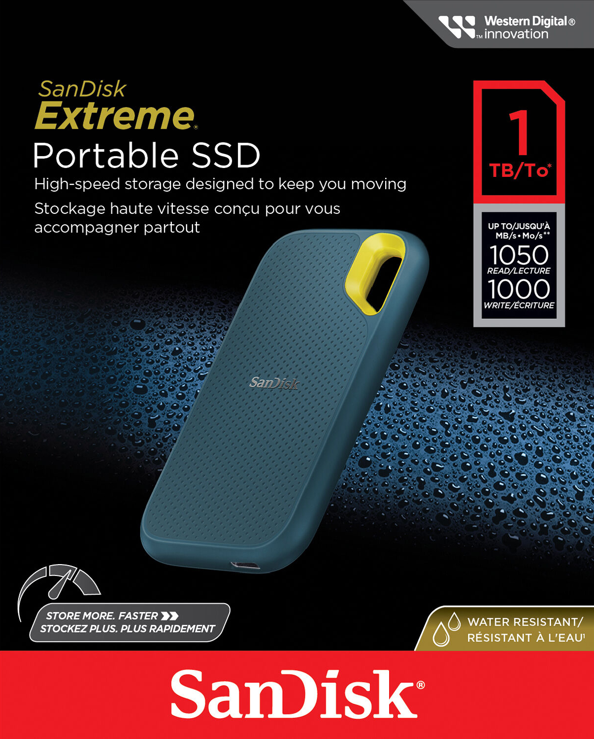 Портативний SSD накопичувач SanDisk 1TB USB 3.2 Gen 2 Type-C E61 R1050/W1000MB/s IP65 Monterey (SDSSDE61-1T00-G25M)фото7