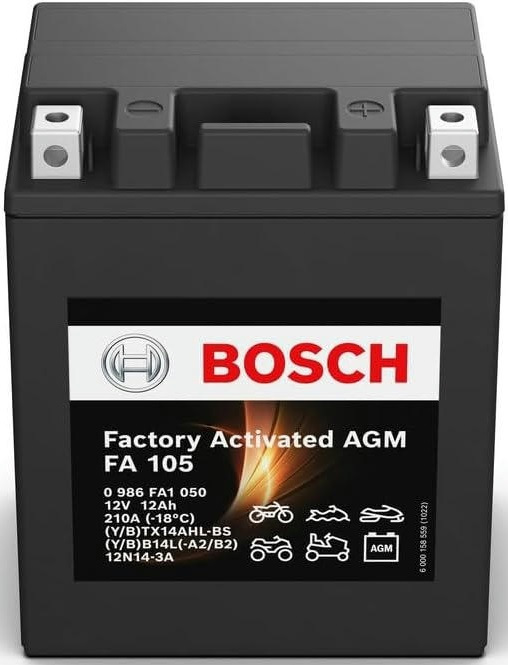 Аккумулятор AGM Bosch 12Ah-12v (FA105), R, EN210 (0986FA1050) (52371436517) фото 3