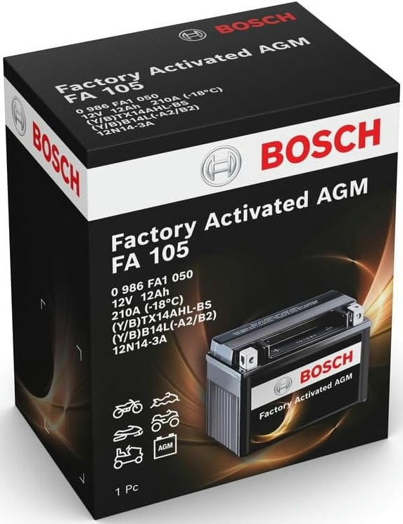 Аккумулятор AGM Bosch 12Ah-12v (FA105), R, EN210 (0986FA1050) (52371436517) фото 6