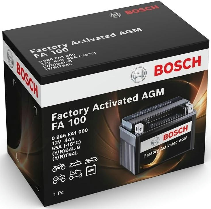 Аккумулятор AGM Bosch 4Ah-12v (FA100), R, EN55 (0986FA1000) (52371436589) фото 7