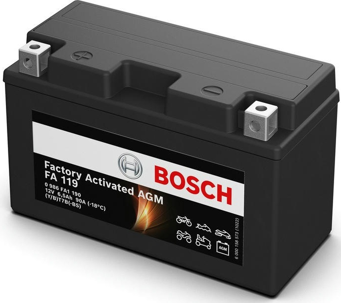 Аккумулятор AGM Bosch 6.5Ah-12v (FA119), L, EN90 (0986FA1190) (52371436521) фото 2