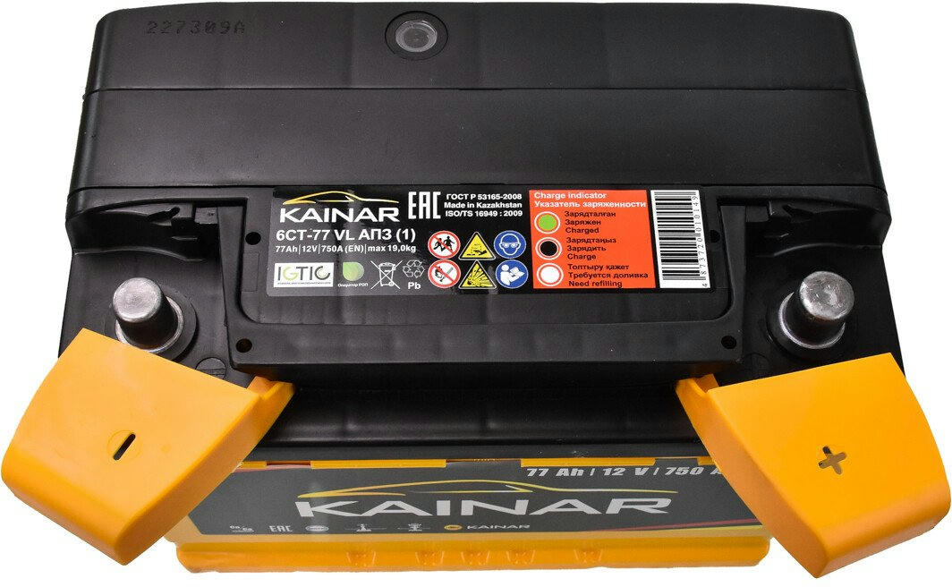 Аккумулятор автомобильный Kainar 77Ah-12v, R, EN750 (077 261 0 120 ЖЧ) (52371441961) фото 2