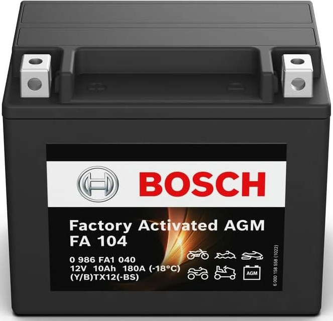 Аккумулятор AGM Bosch 10Ah-12v (FA104), L, EN180 (0986FA1040) (52371436695) фото 3