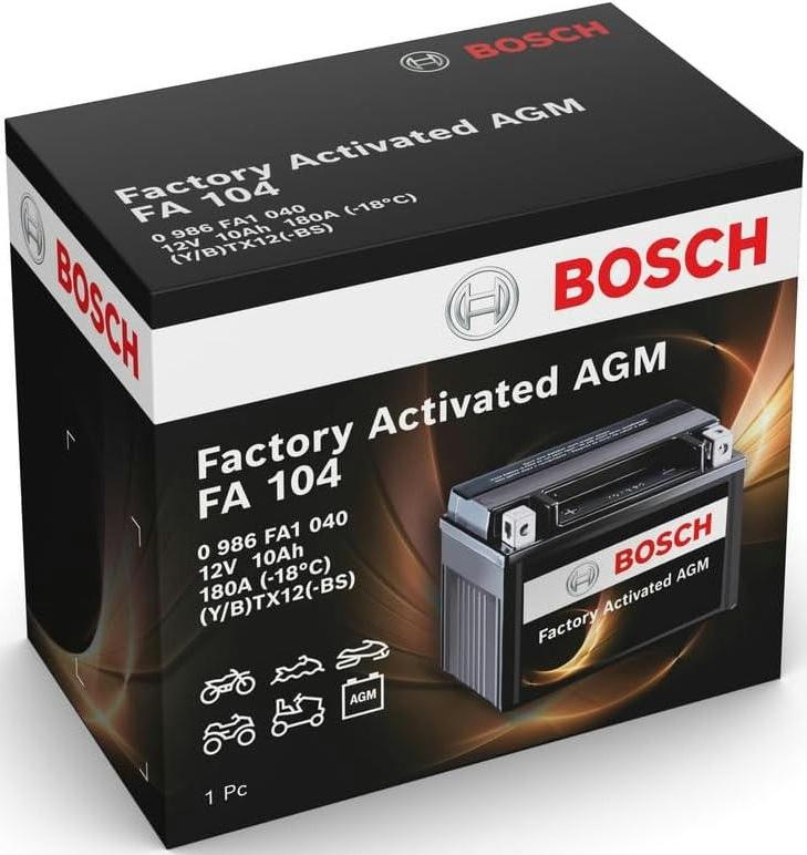 Аккумулятор AGM Bosch 10Ah-12v (FA104), L, EN180 (0986FA1040) (52371436695) фото 6