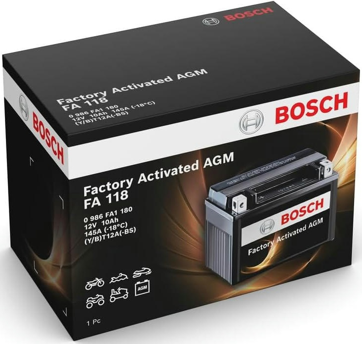 Аккумулятор AGM Bosch 10Ah-12v (FA118), L, EN145 (0986FA1180) (52371436573) фото 6