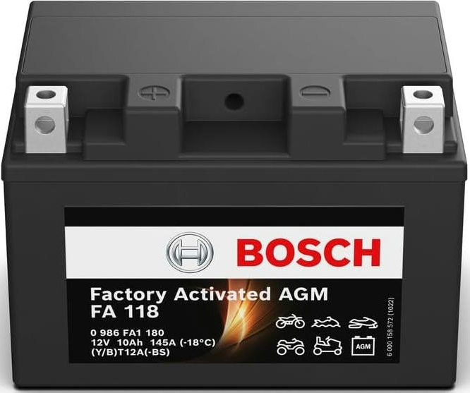 Аккумулятор AGM Bosch 10Ah-12v (FA118), L, EN145 (0986FA1180) (52371436573) фото 3