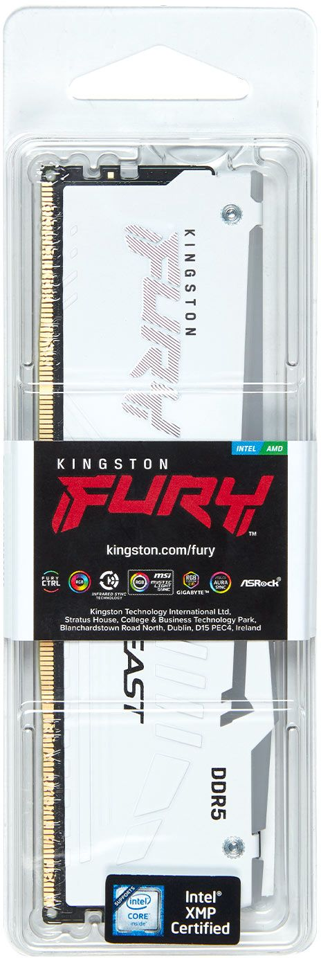 Пам'ять ПК Kingston DDR5 32GB 6000 FURY Beast White XMP (KF560C30BWA-32)фото4