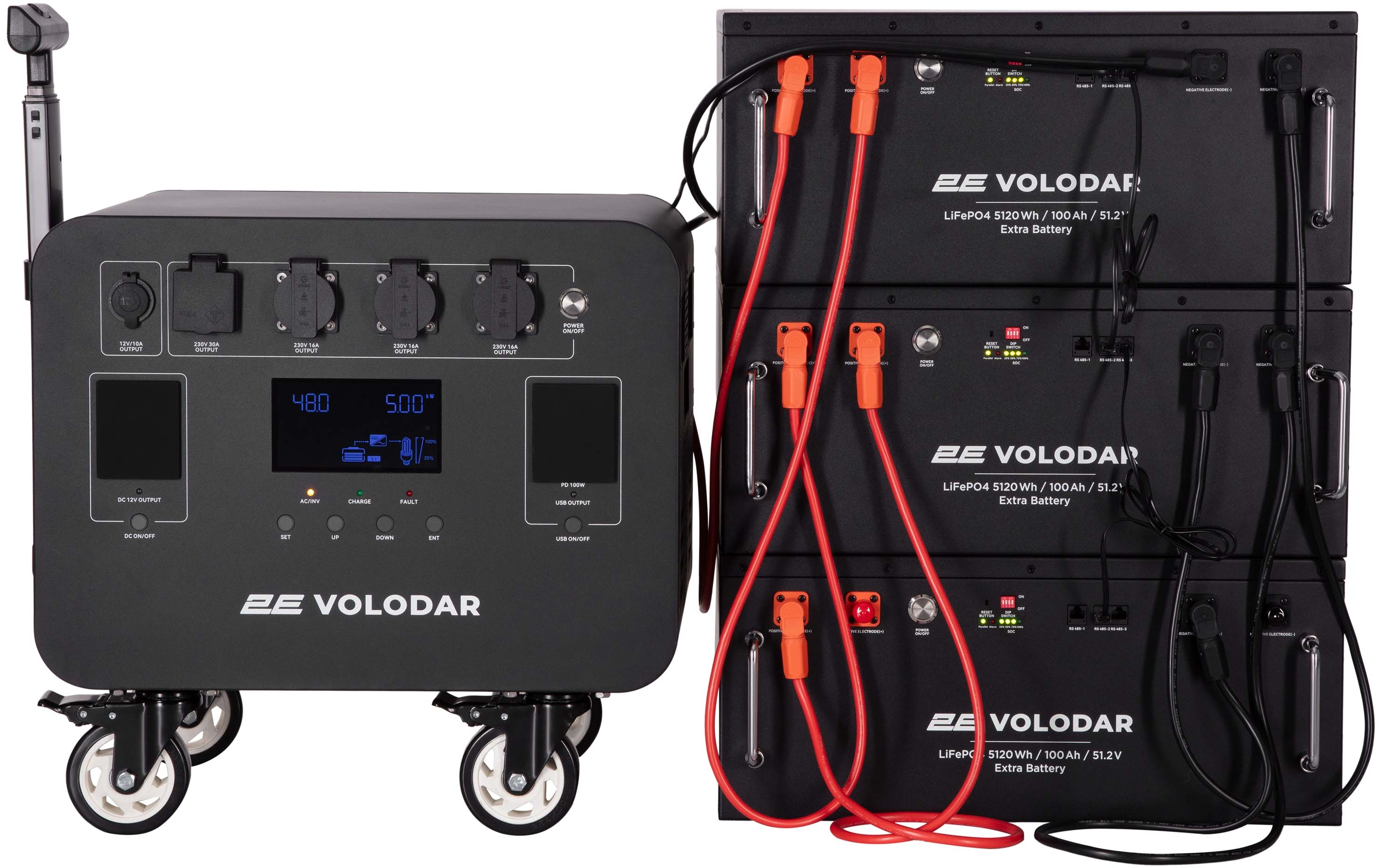 Комплект портативна станція 2Е Volodar 5000W, 5120Wh, WiFi/BT+Батарея розширення ємності 5120Wh (2E-PPS5051_2E-PPSEB51)фото20