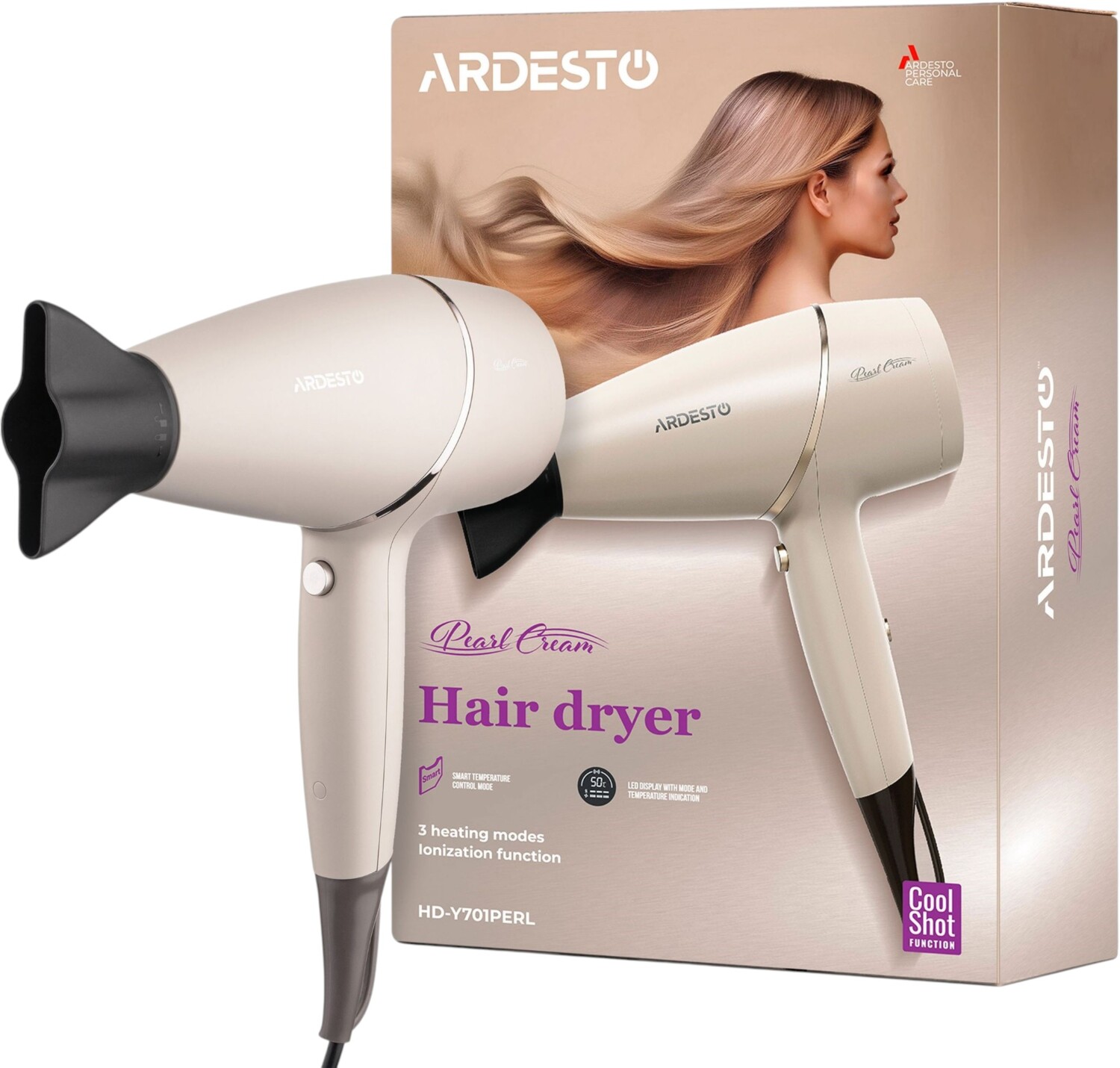 Фен ARDESTO Pearl Cream HD-Y701PERLфото