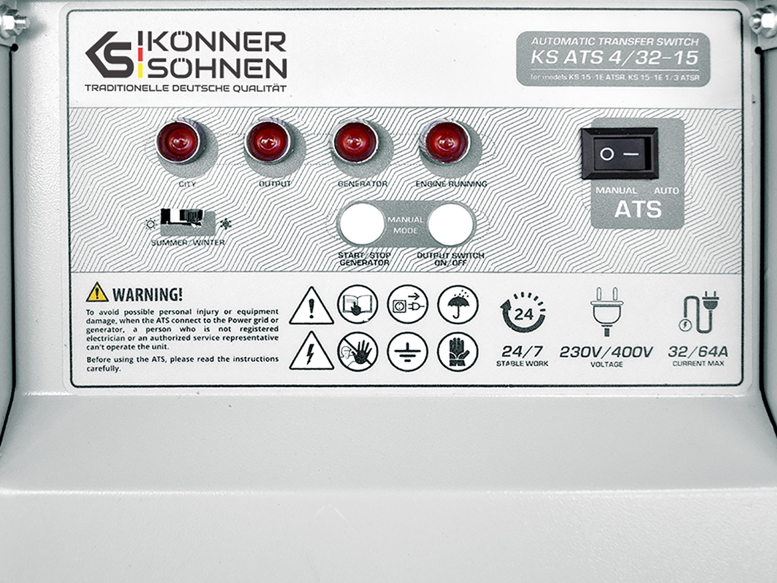 Блок АВР Konner&Sohnen KS ATS 4/32-15 для бензинових генераторів KS15-1EATSR та KS15-1E1/3ATSR (KSATS4/32-15)фото8