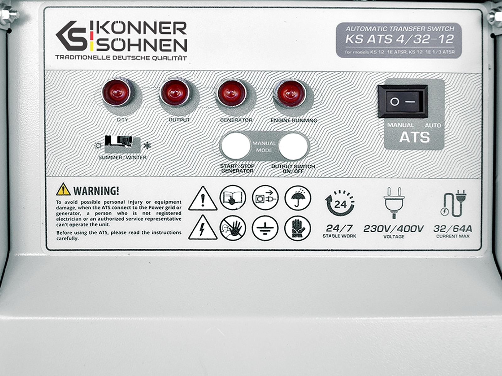 Блок АВР Konner&Sohnen KS ATS 4/32-12 для бензиновых генераторов KS12-1EATSR и KS12-1E1/3ATSR (KSATS4/32-12) фото 4