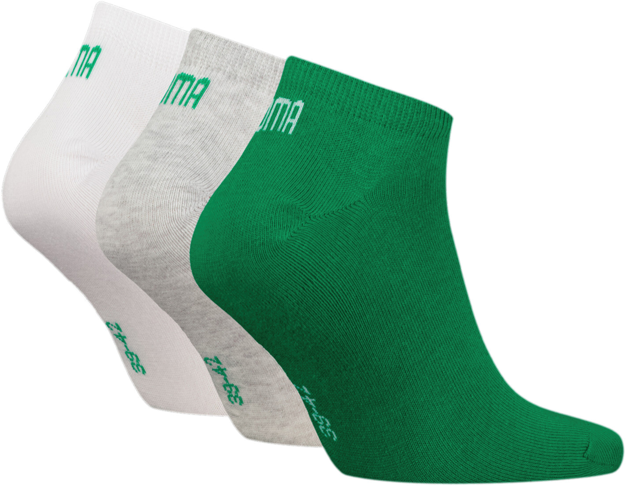 Шкарпетки Puma Unisex Sneaker Plain 3P 39-42 3 пари білі, сірі, зеленіфото2