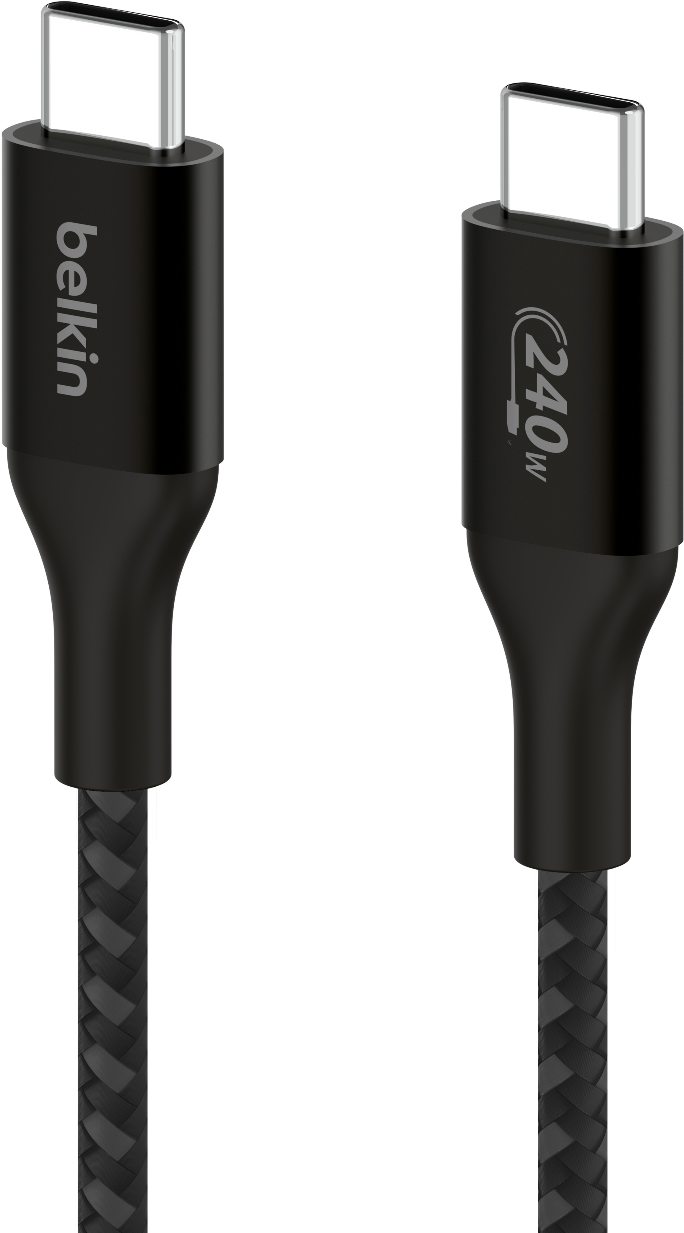 Кабель Belkin USB-С-USB-С braided, 240Вт, 1м, Black (CAB015BT1MBK)фото4