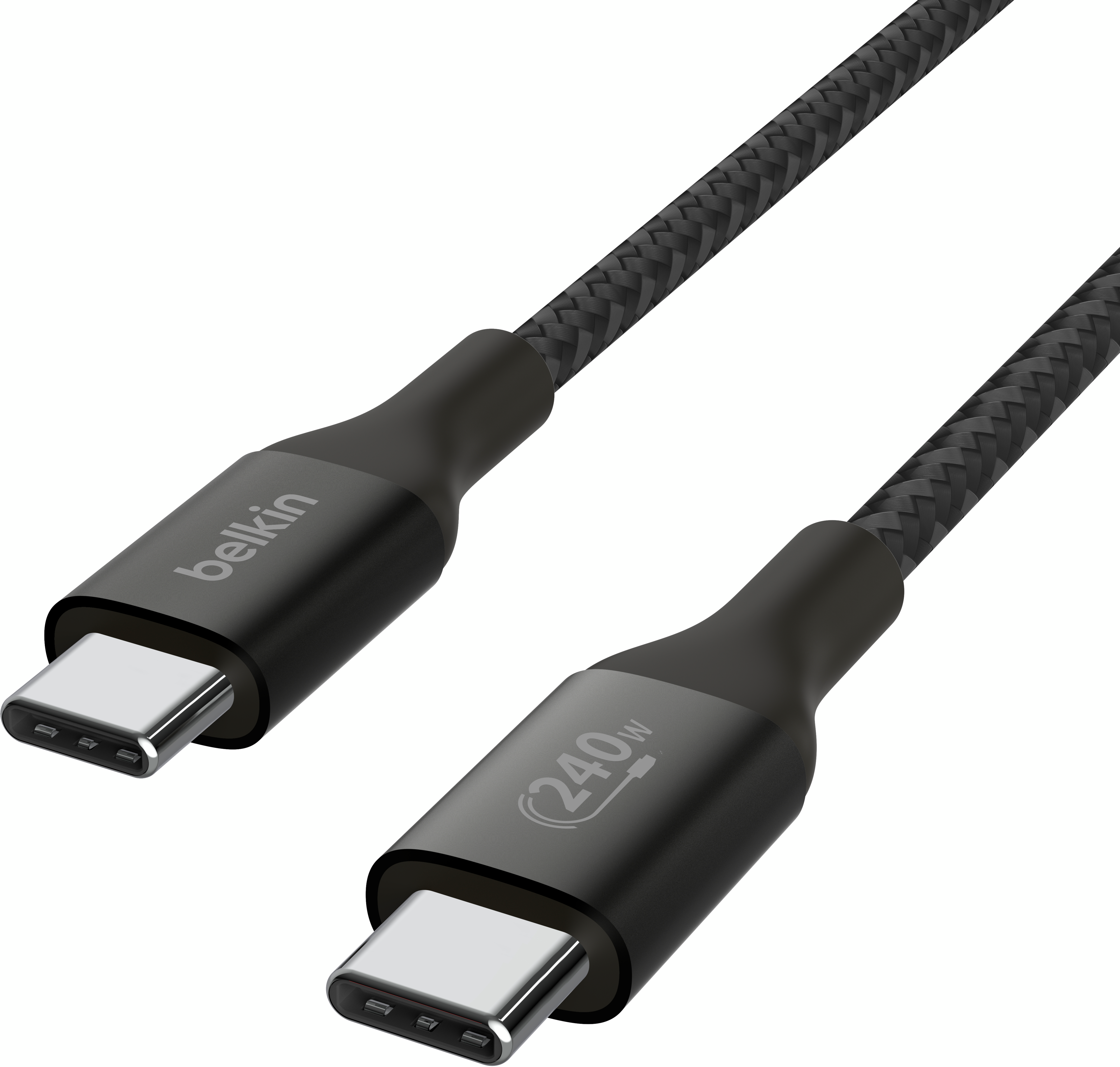 Кабель Belkin USB-С-USB-С braided, 240Вт, 1м, Black (CAB015BT1MBK)фото5