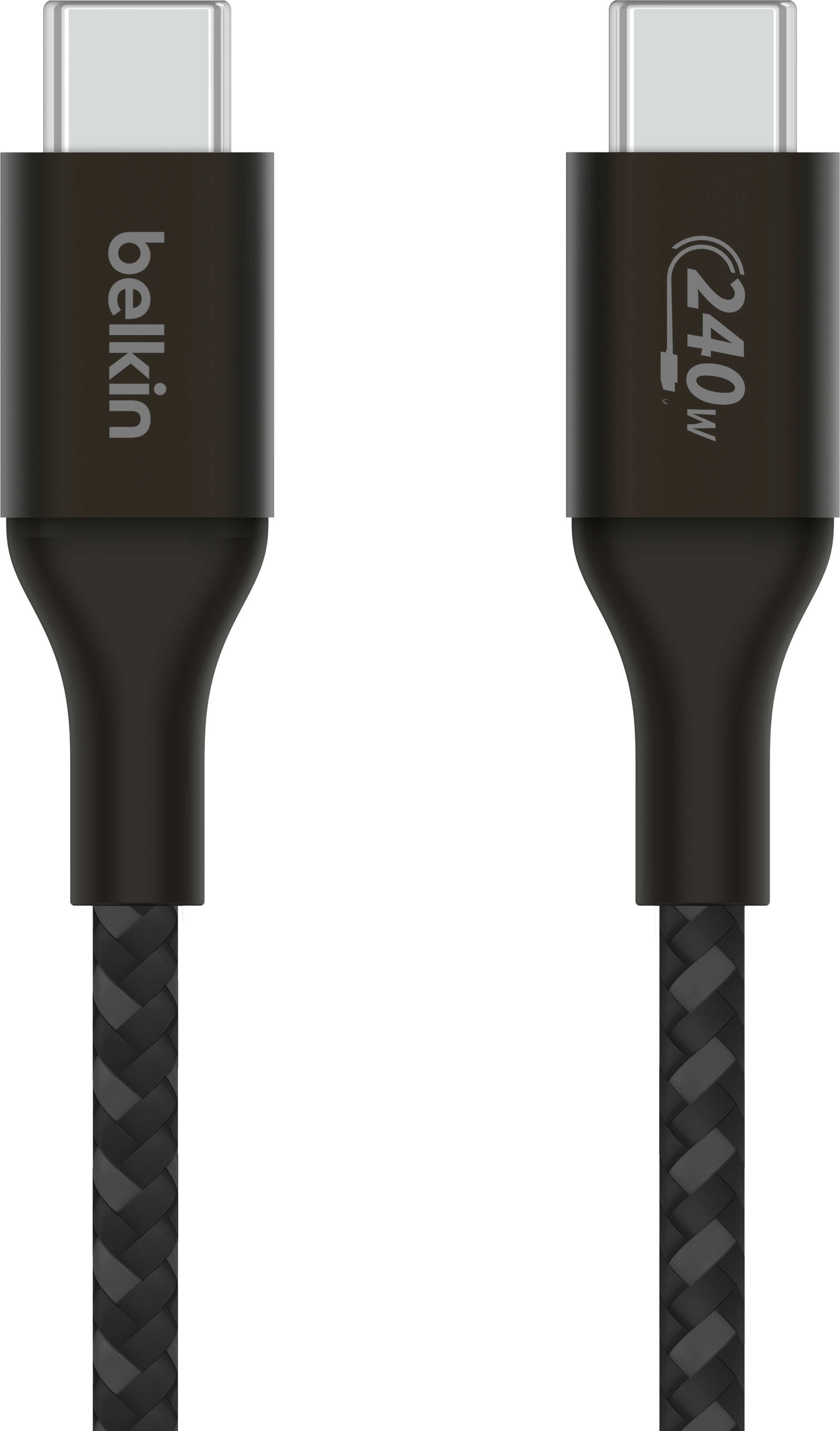 Кабель Belkin USB-С - USB-С braided, 240Вт, 2м, Black (CAB015BT2MBK) фото 3