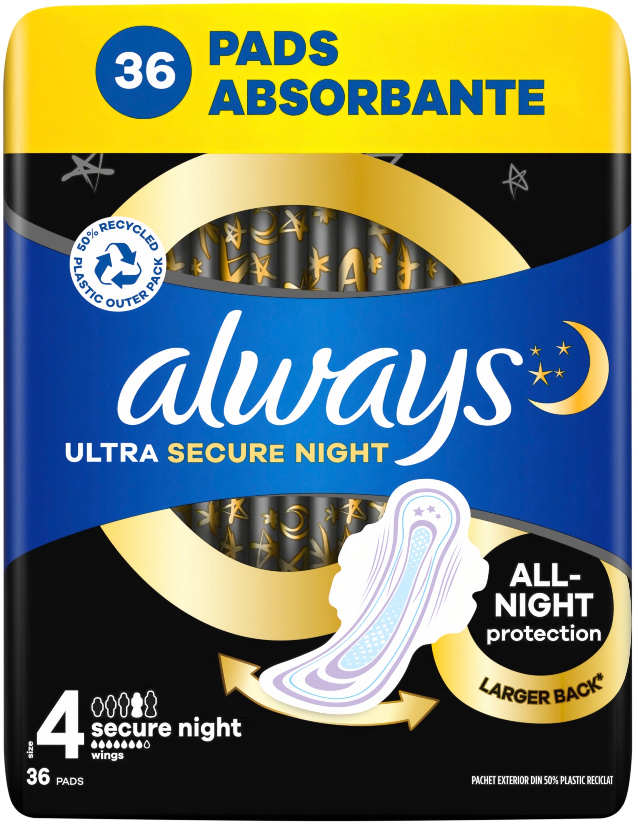 Гігієнічні прокладки Always Ultra Secure Night (Розмір 4) 36 штфото