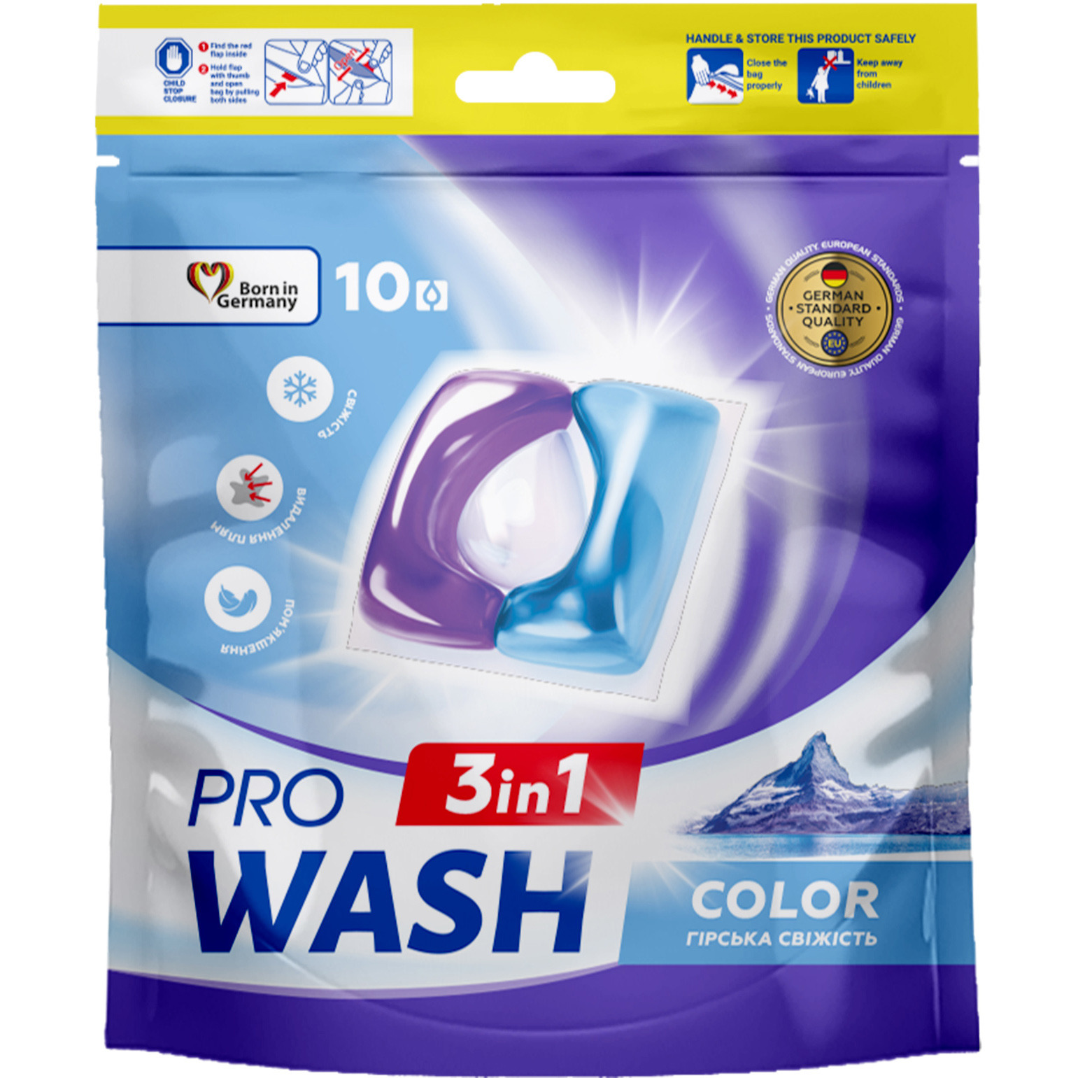 Капсули для прання ProWash Гірська свіжість дойпак 10шт фото