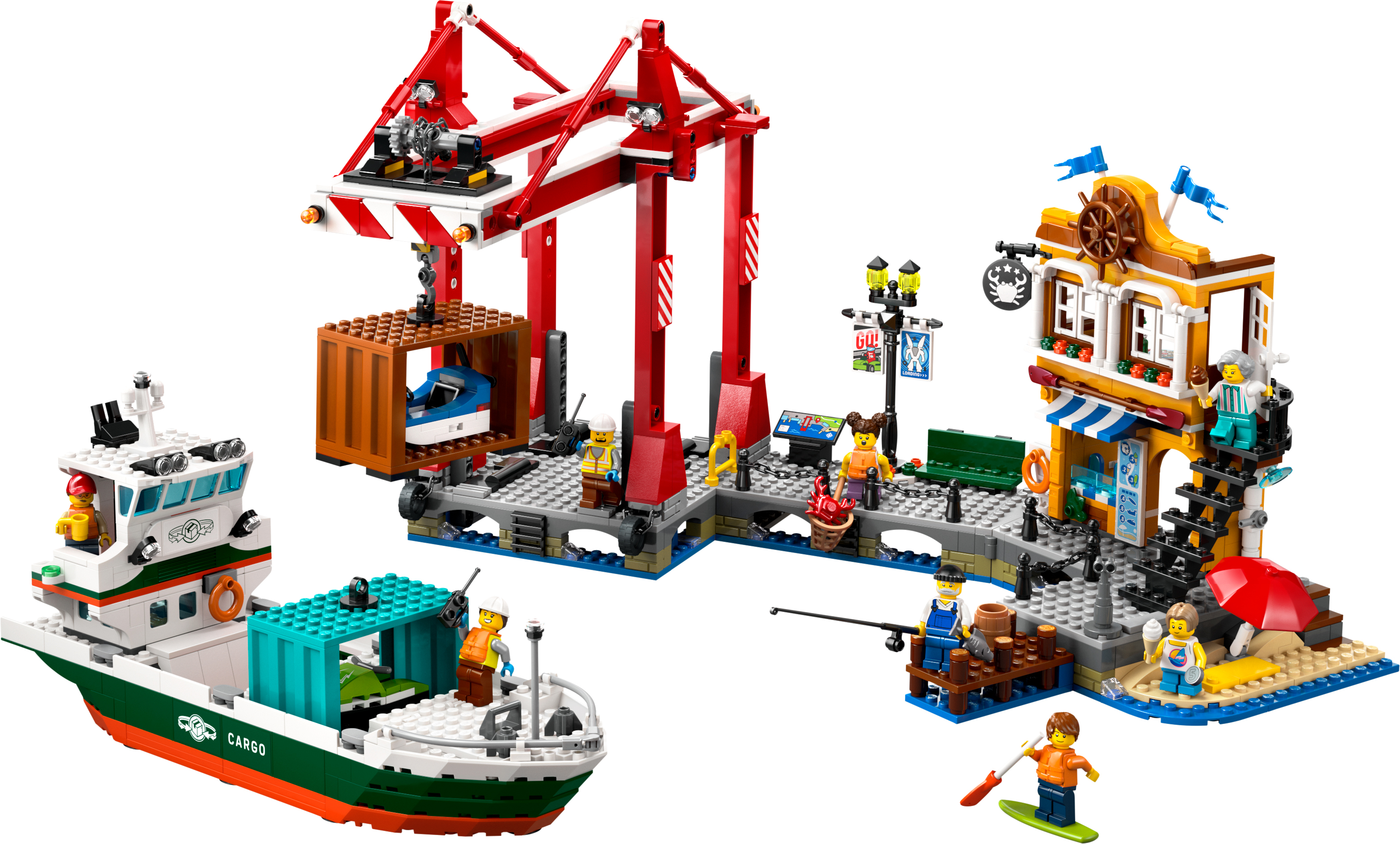 Конструктор LEGO 60422 City Морская гавань с грузовым судном фото 5