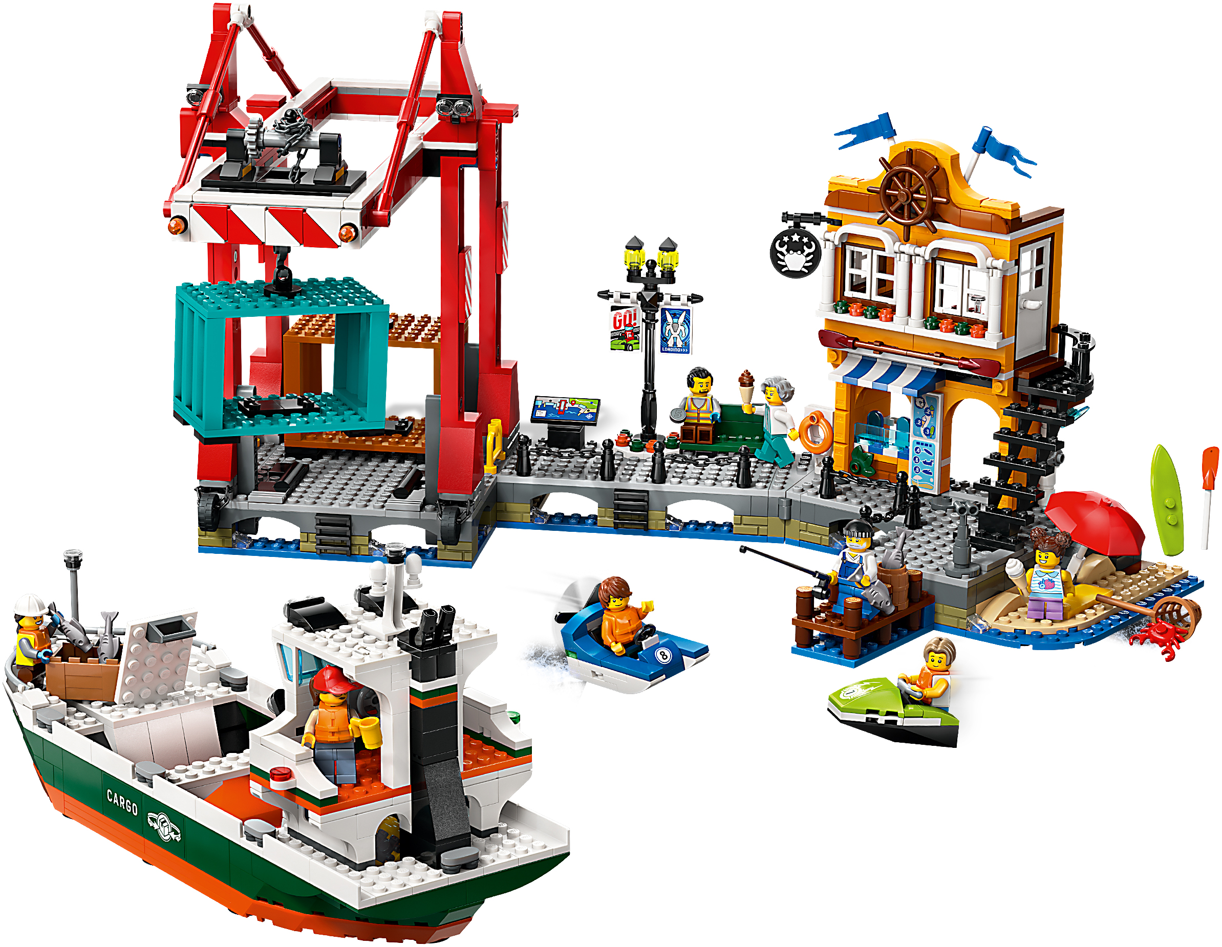 Конструктор LEGO 60422 City Морская гавань с грузовым судном фото 4