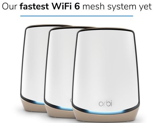 Система WiFi-Mesh NETGEAR Orbi RBK863S AX6000, 3мод, білий (RBK863S-100EUS)фото3