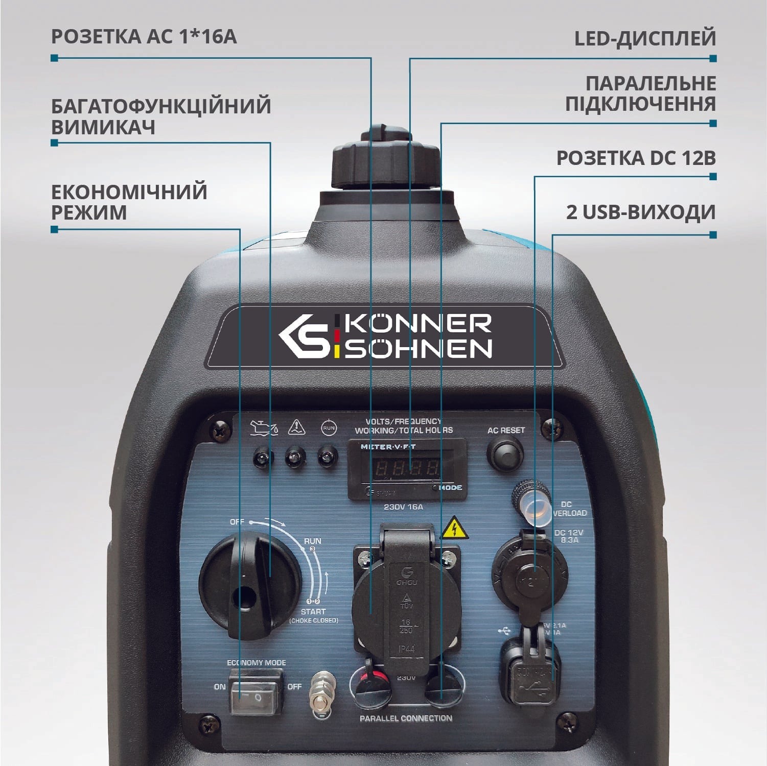 Генератор бензиновий інверторний Konner&amp;Sohnen KS 3100i S 3.1кВт (KS3100IS)фото
