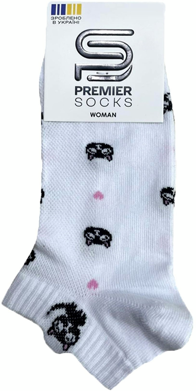 Носки женские Premier Socks 36-40 1 пара белые с принтом Коты (4820163318851) фото 2