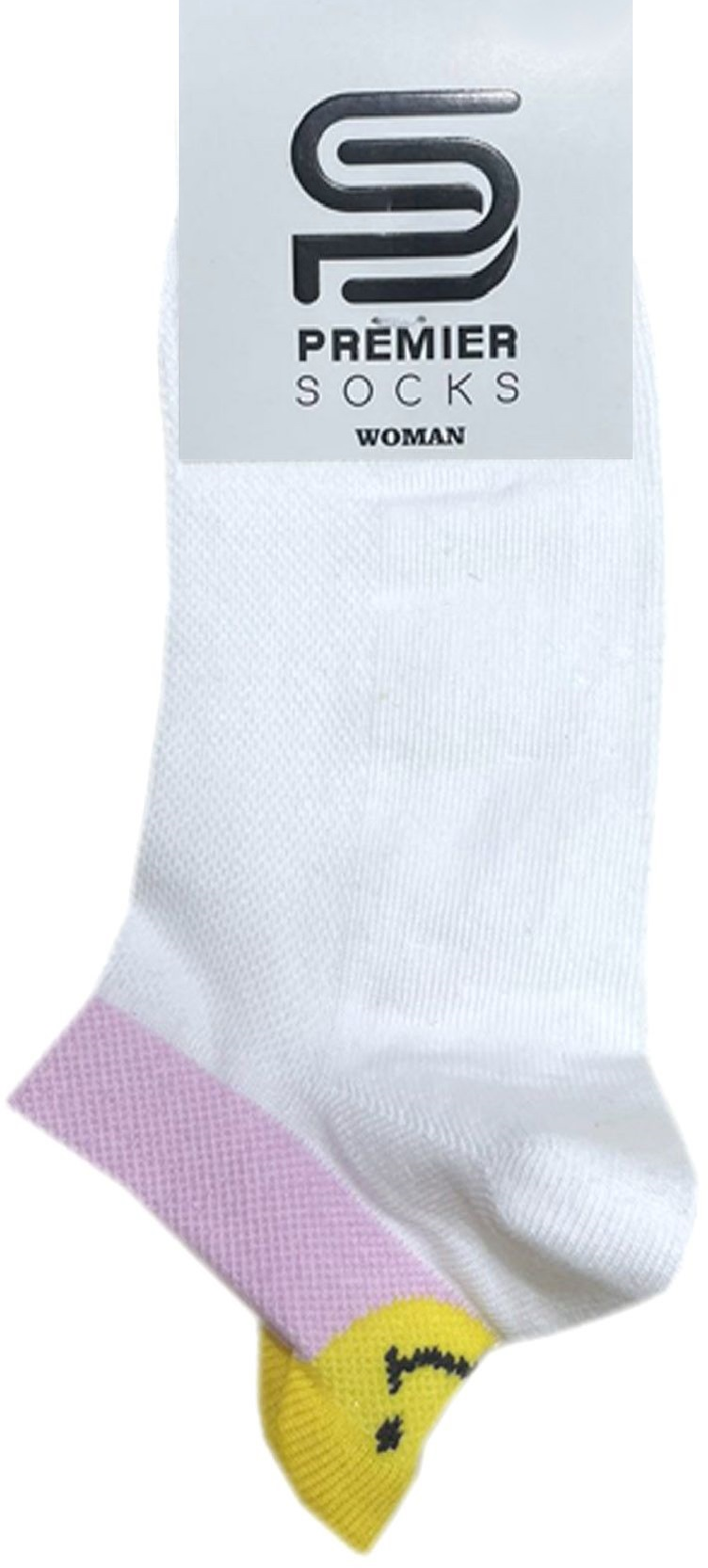 Шкарпетки жіночі Premier Socks 36-40 1 пара білі з принтом Смайл (4820163318967)фото2