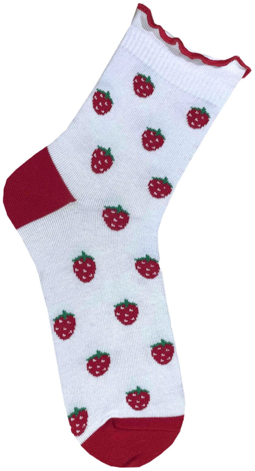 Набір жіночих шкарпеток Premier Socks 36-40 3 пари білі з принтом Ягоди (4820163319186)фото2