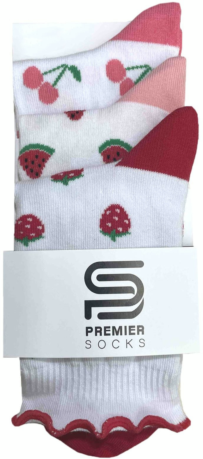 Набор носков женских Premier Socks 36-40 3 пары белые с принтом Ягоды (4820163319186) фото 5