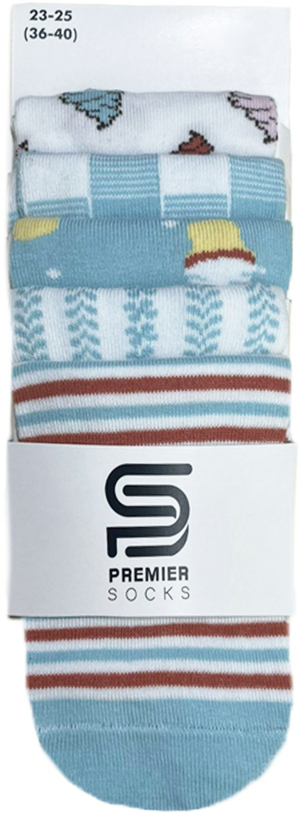 Набір жіночих шкарпеток Premier Socks 36-40 5 пар блакитні з принтом (4820163319346)фото7
