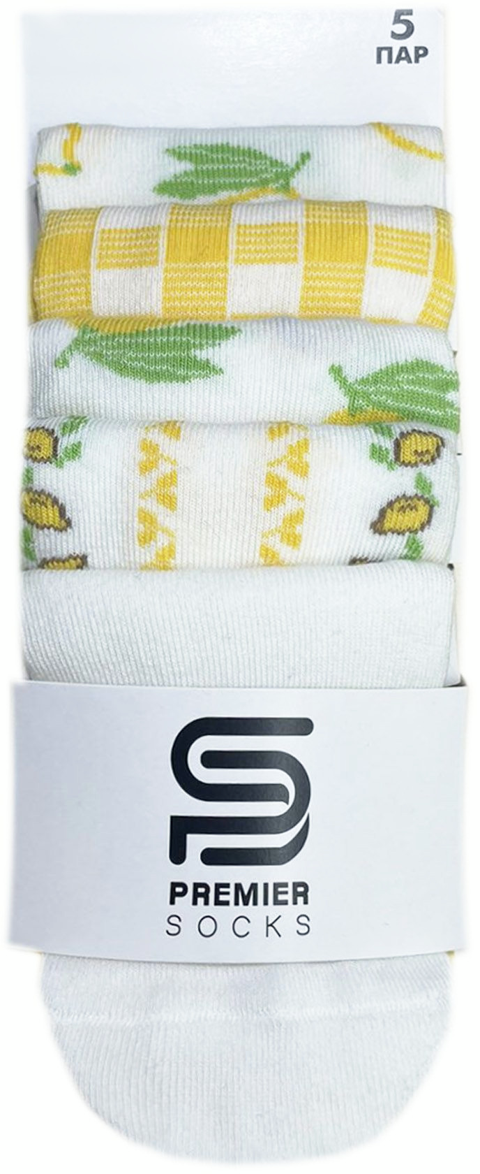 Набор носков женских Premier Socks 36-40 5 пар желтые с принтом (4820163319353) фото 7