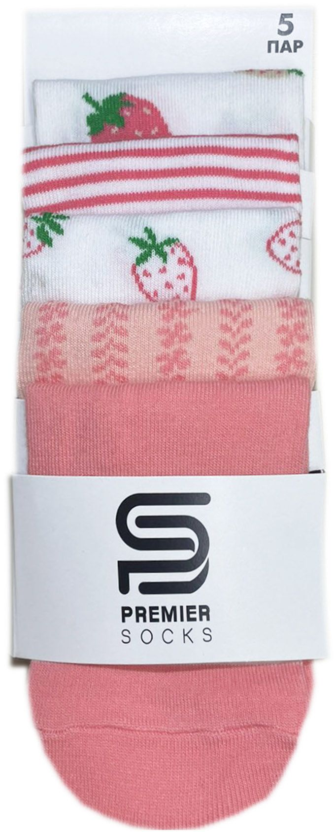 Набор носков женских Premier Socks 36-40 5 пар розовые с принтом (4820163319360) фото 7