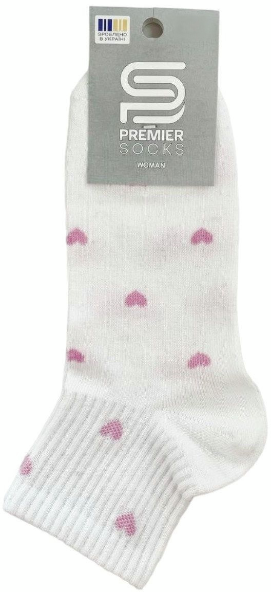 Шкарпетки жіночі Premier Socks 36-40 1 пара білі з принтом Серце (4820163319100)фото2