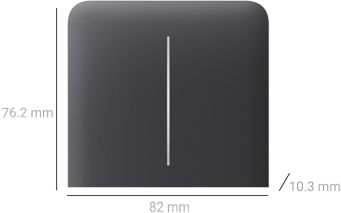 Кнопка бокова для двоклавішного вертикального вимикача Ajax LightSwitch, бездротова, графіт (000046486)фото