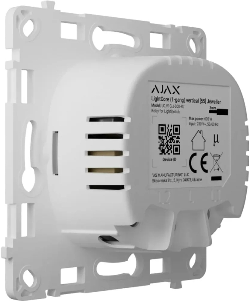 Реле одноклавішне, вимикач Ajax LightSwitch, бездротовий (000045635)фото6