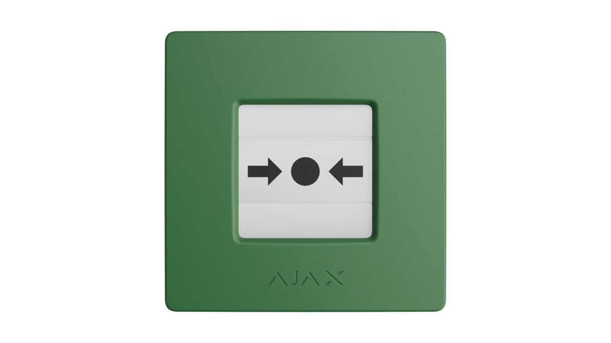 Бездротова настінна кнопка пожежної тривоги Ajax Manual, зелений (000044794)фото7