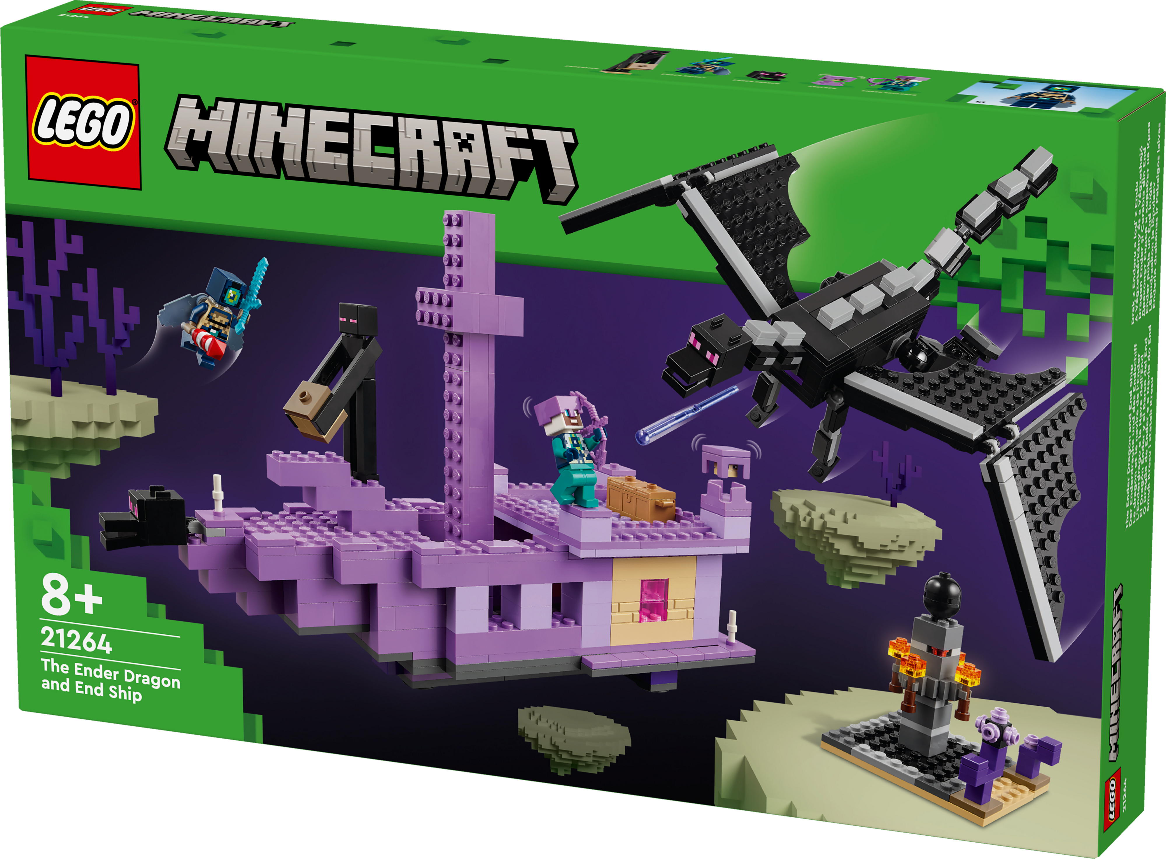 Конструктор LEGO 21264 Minecraft Дракон Энду и Корабль Крафото3