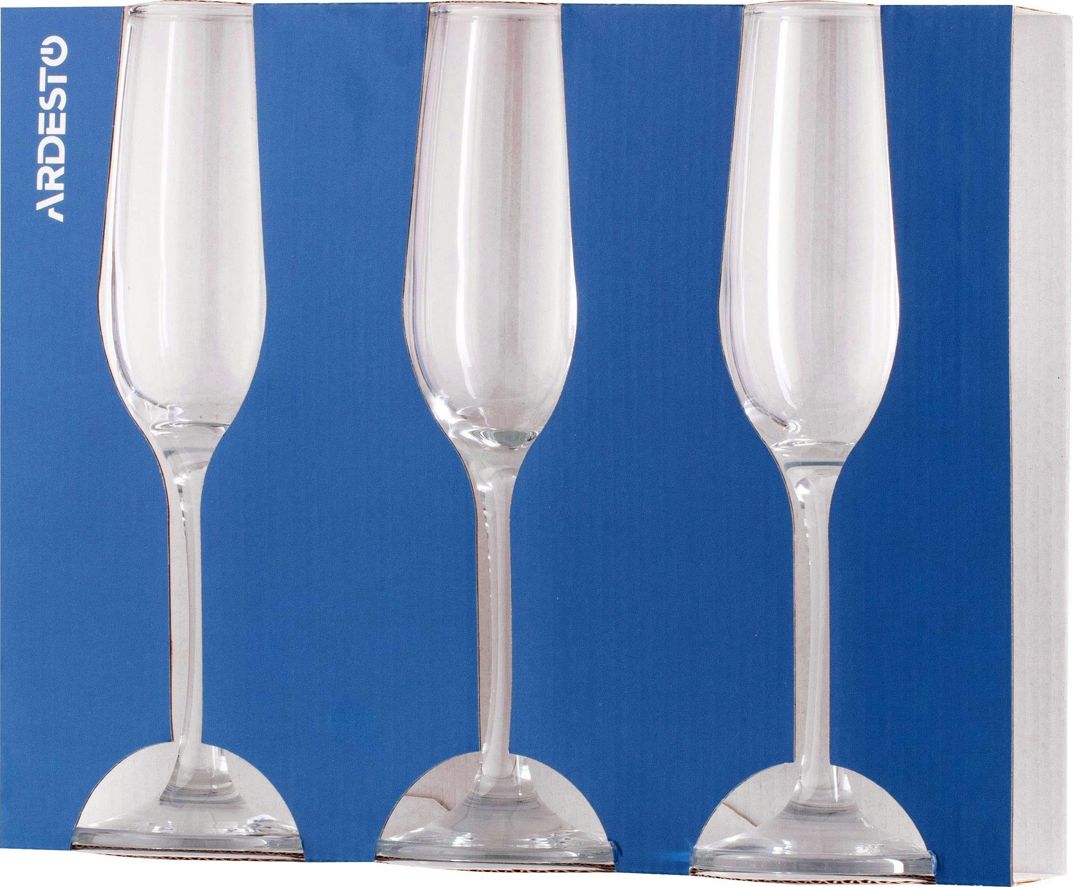 Набор бокалов для шампанского Ardesto Gloria, 3*215мл (AR2621GCT) фото 3