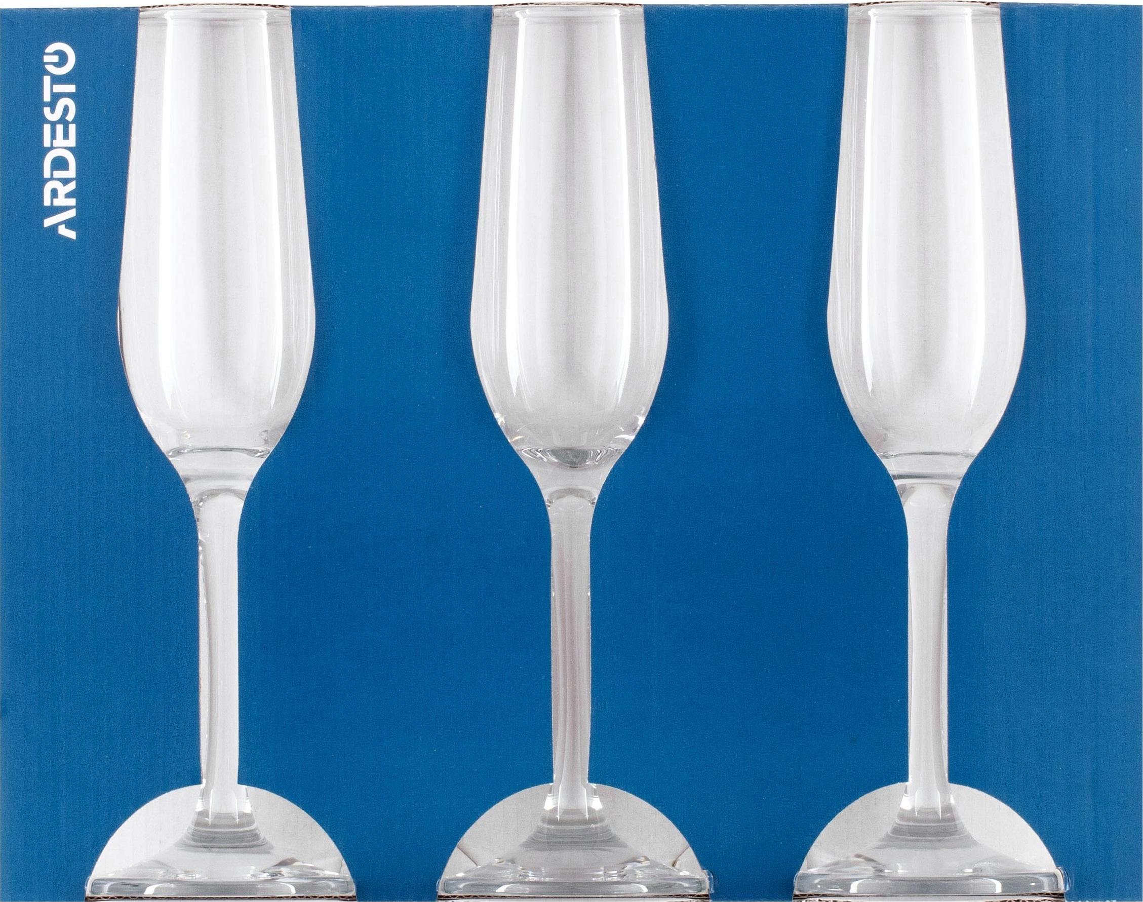 Набор бокалов для шампанского Ardesto Gloria, 3*215мл (AR2621GCT) фото 4