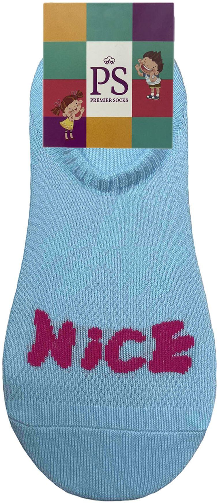 Следы детские Premier Socks 18-20 1 пара голубые с надписью Nice (4820163319797) фото 2