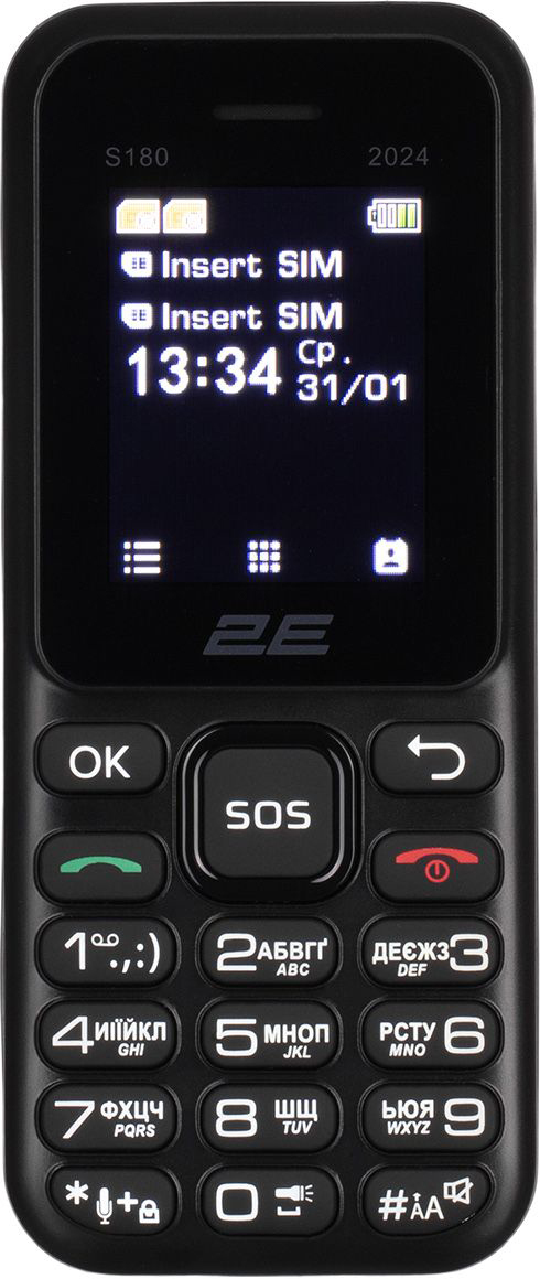 Мобильный телефон 2E S180 2SIM Black (694743653885) фото
