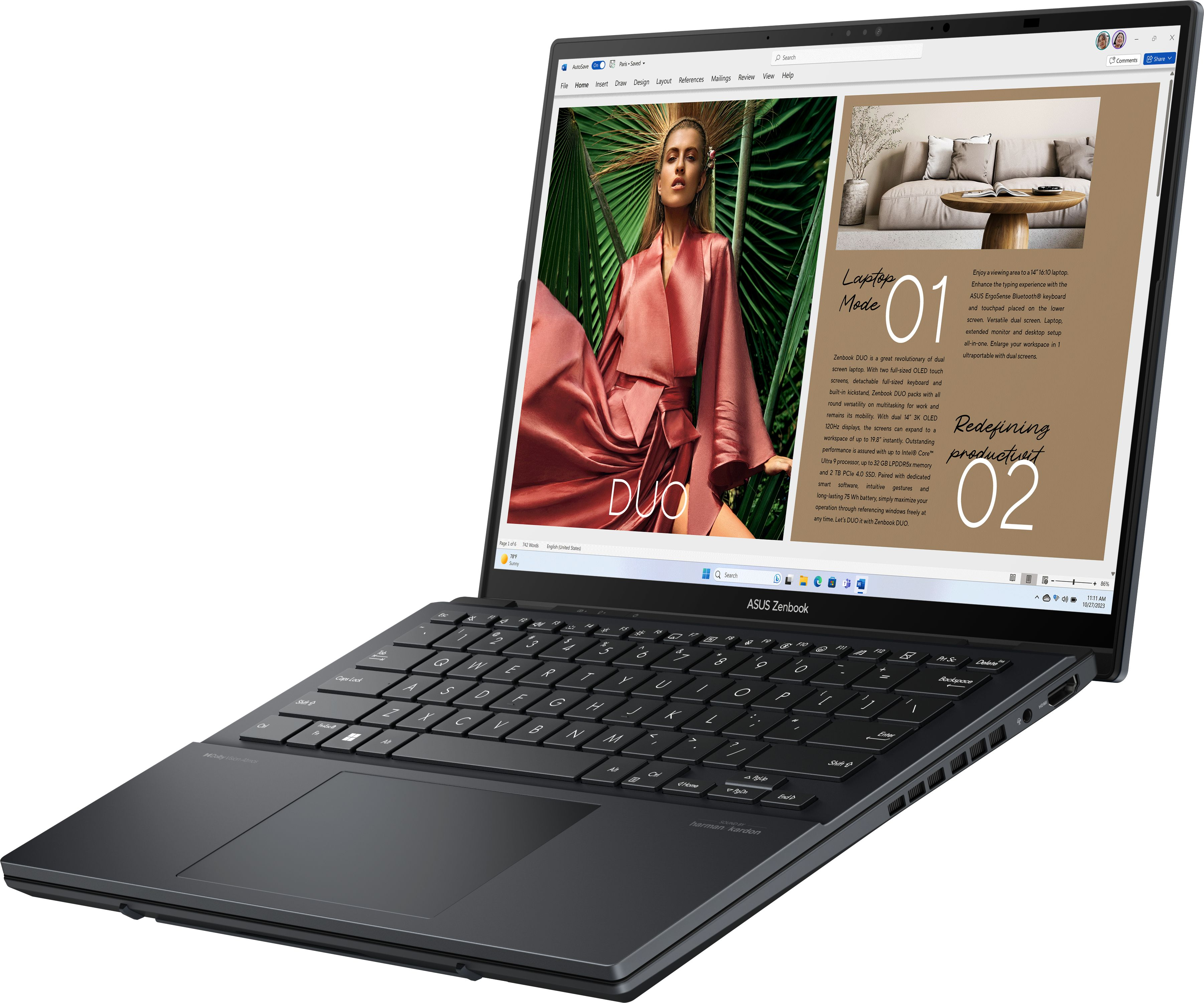 Ноутбук ASUS Zenbook Duo OLED UX8406MA-PZ044W (90NB12U1-M001L0)фото3