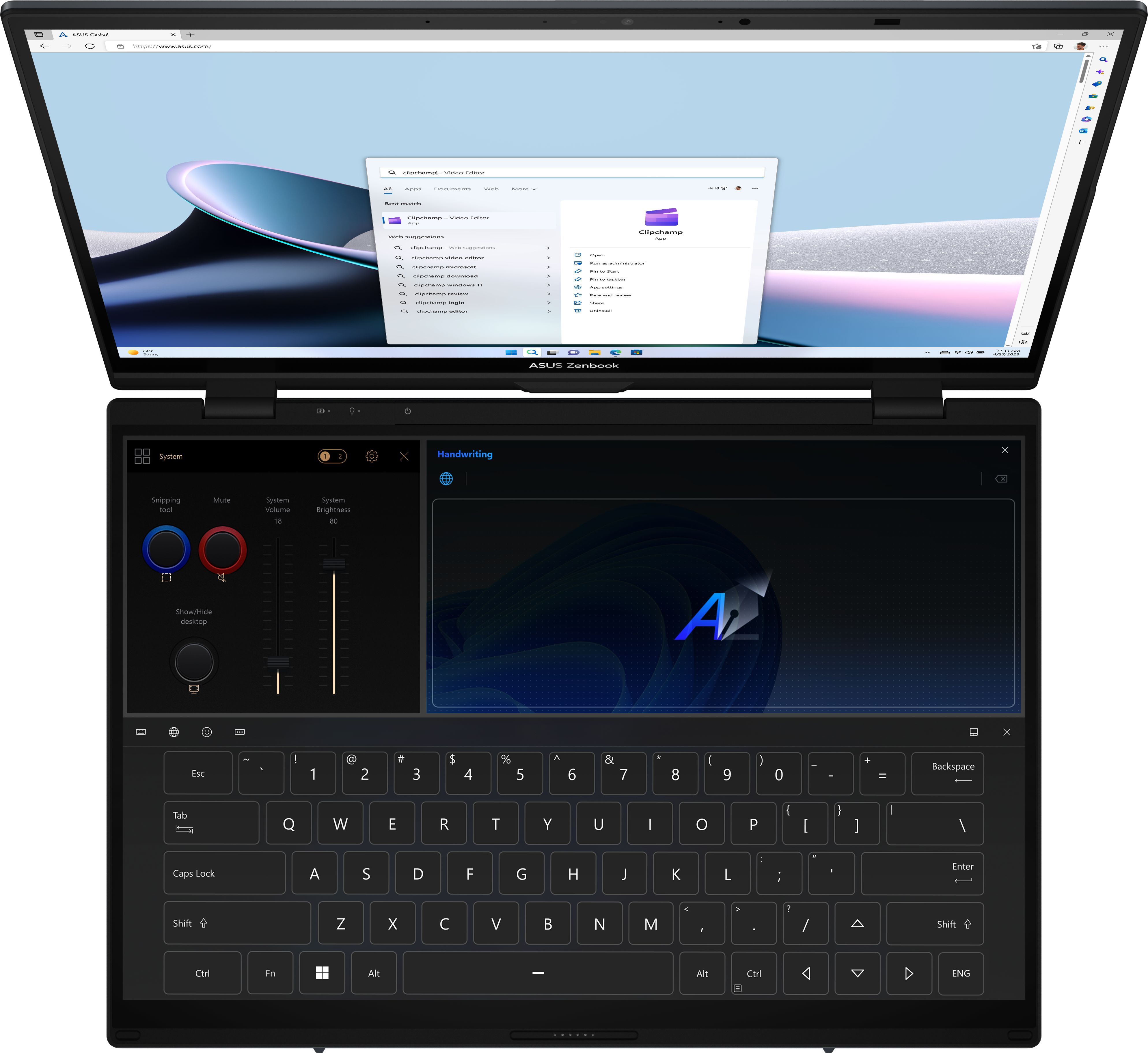 Ноутбук ASUS Zenbook Duo OLED UX8406MA-PZ044W (90NB12U1-M001L0)фото7