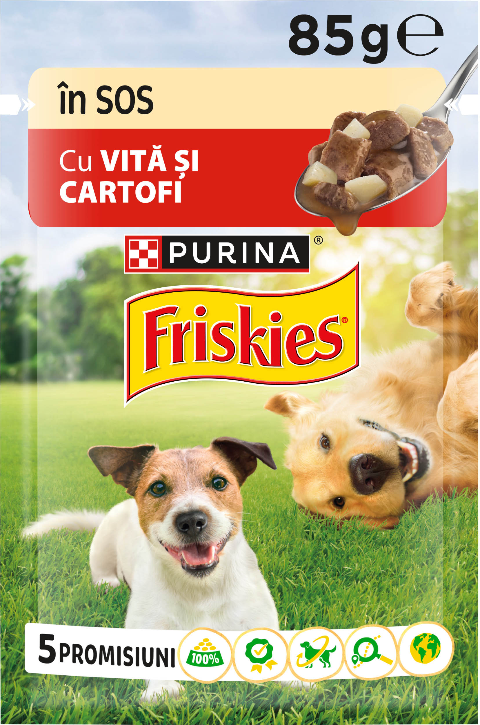 Влажный корм для собак Friskies с говядиной и картофелем в соусе 85 г фото 
