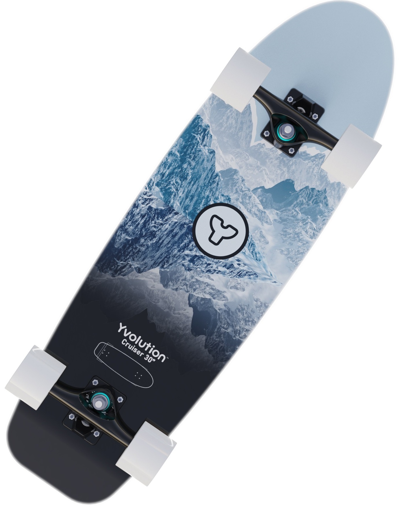 Скейтборд YVolution Dynamo Cruiser LED 76см, синий (YS52B2) фото 3