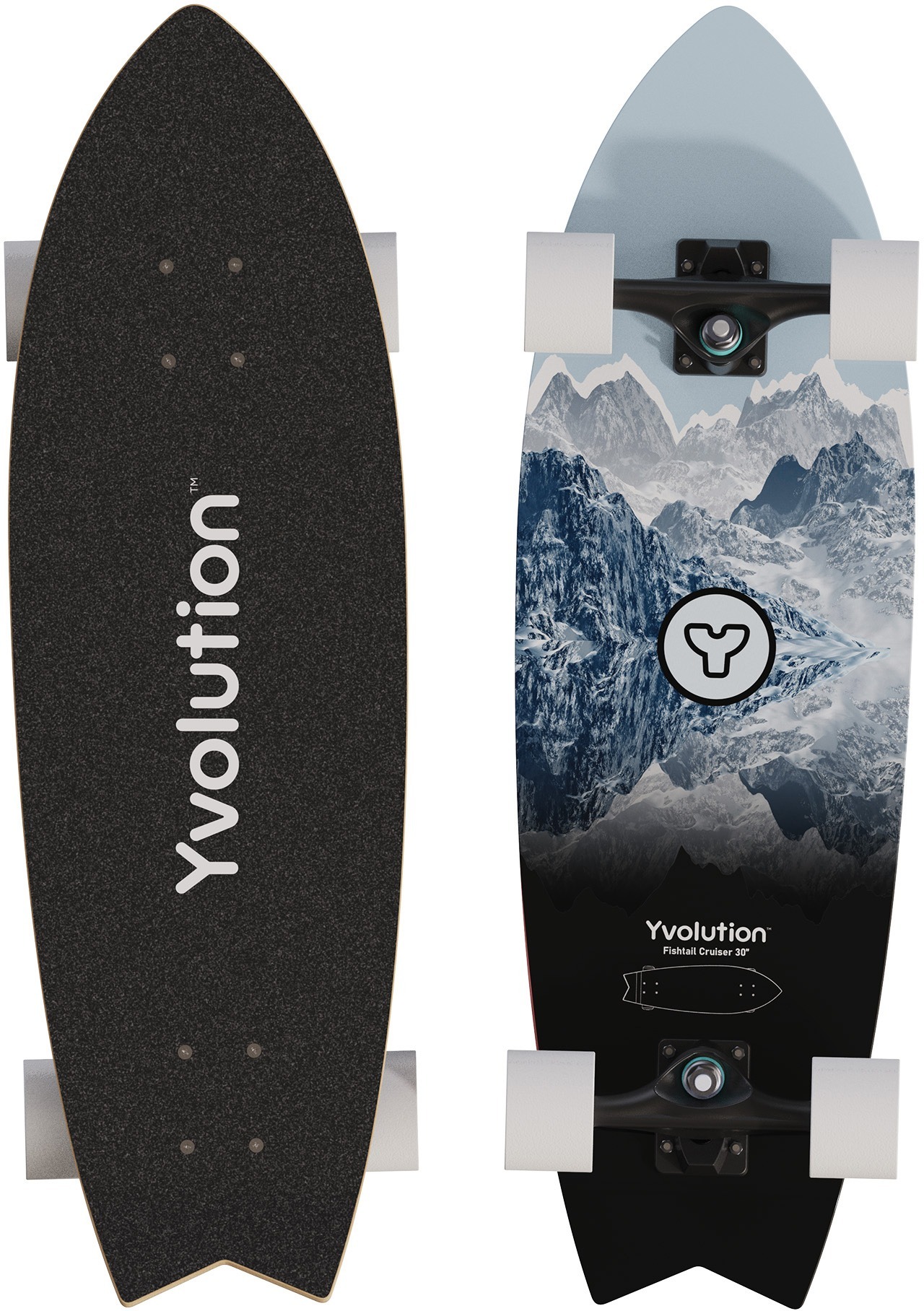 Скейтборд YVolution Dynamo Cruiser LED 76см, синий (YS52B2) фото 2