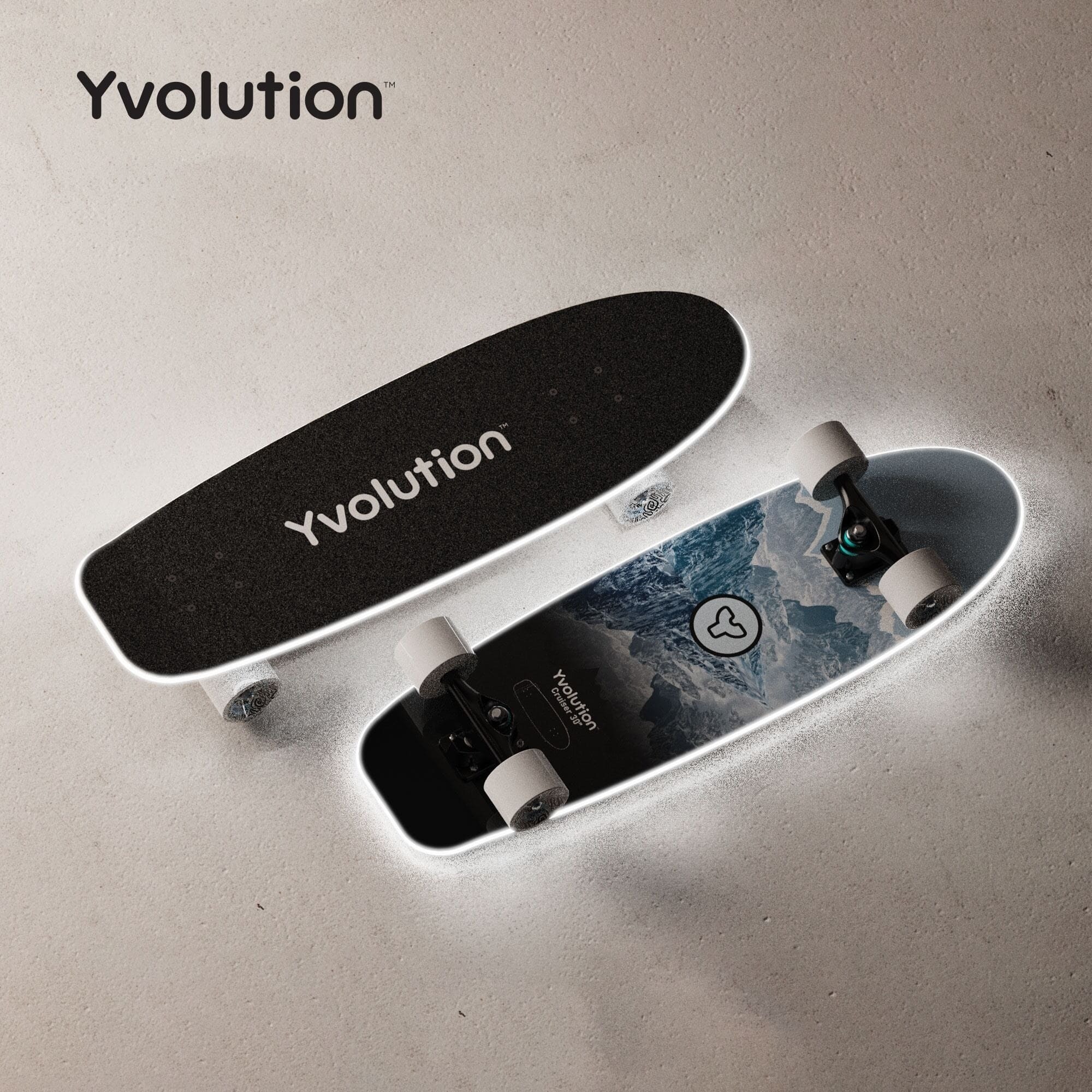 Скейтборд YVolution Dynamo Cruiser LED 76см, синий (YS52B2) фото 10