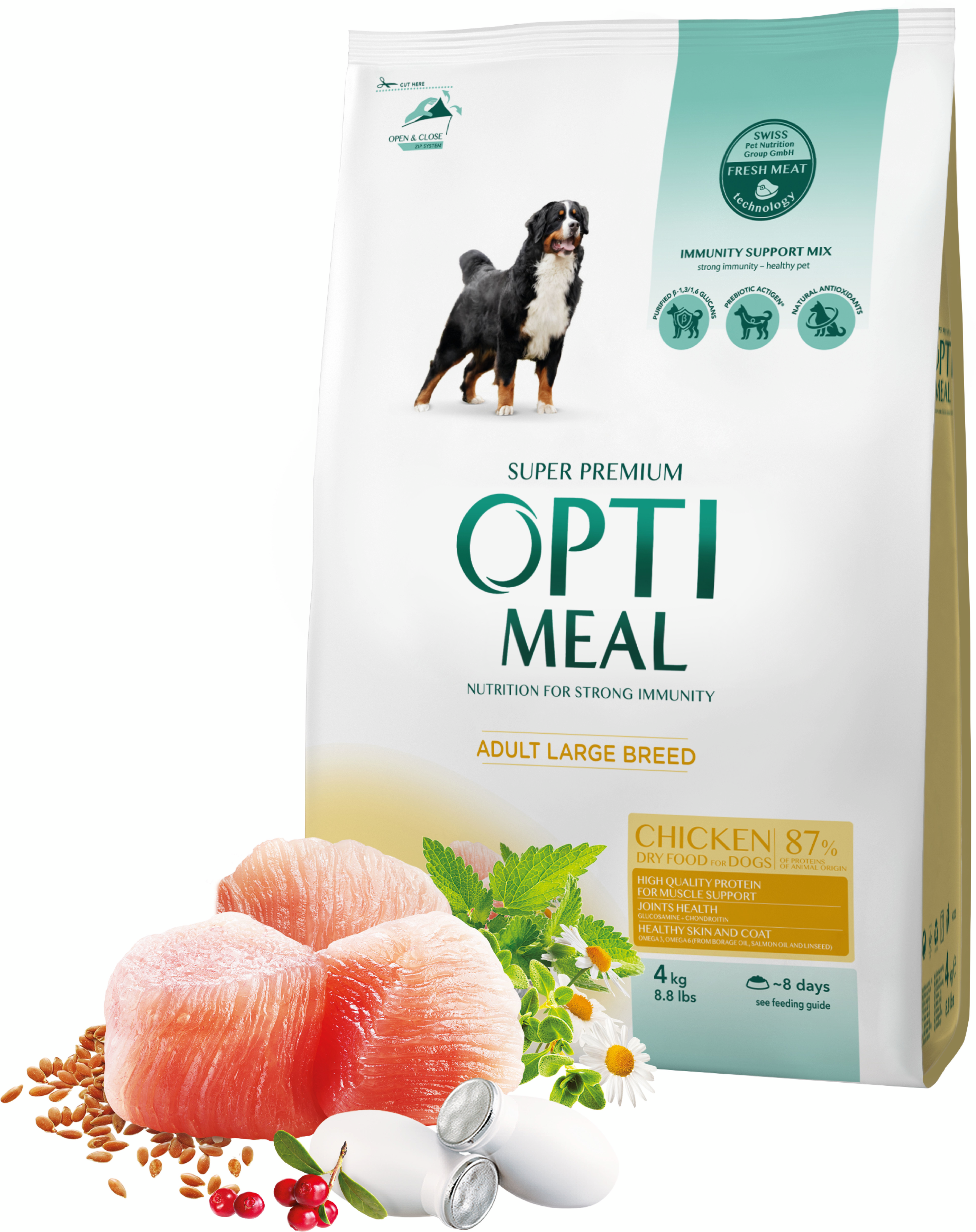 Сухий корм Optimeal для дорослих собак великих порід з куркою 4кг (b1760601)фото2