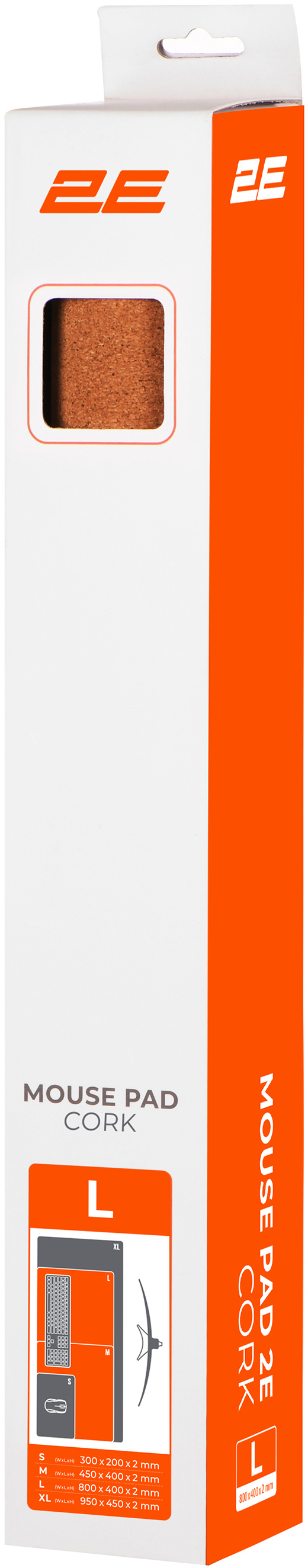 Килимок для миші 2E CORK L Brown (800х400х2мм) (2E-PAD-L-CORK)фото